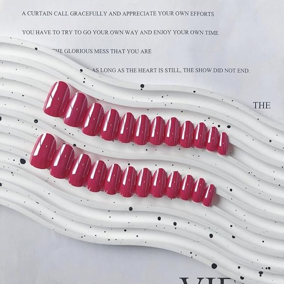 Hot Pink Chrome Press on Nails - Picture 2 of 4